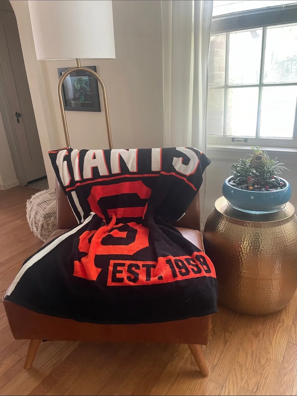 San Francisco Giants Black & Orange Plush Throw